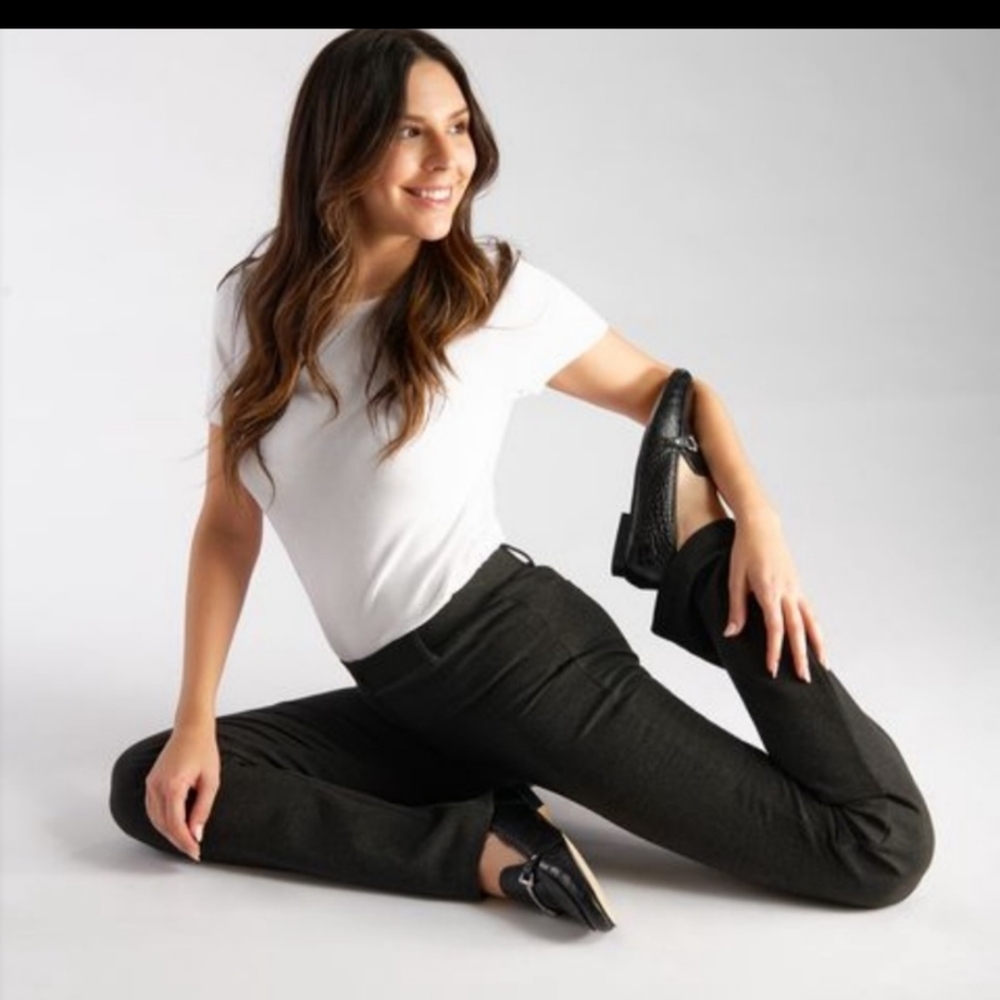 Betabrand Charcoal Grey Straight Leg Pants L